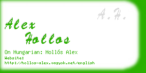 alex hollos business card